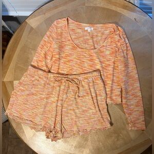 Women’s Colsie Multicolor Knit Lounge Set with pockets